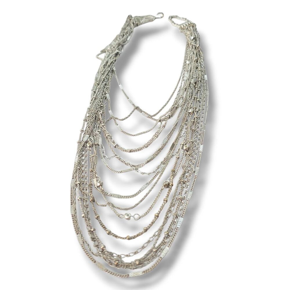 Chloe + Isabel Chain Necklace Multi-Strand Silver 26 inch Long Layered Boho